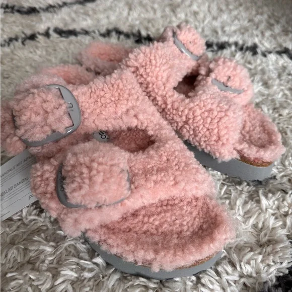 Papillio Pink Fuzzy Sandals - Picture 2 of 4